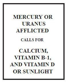 what to eat when mercury or uranus is afflicted